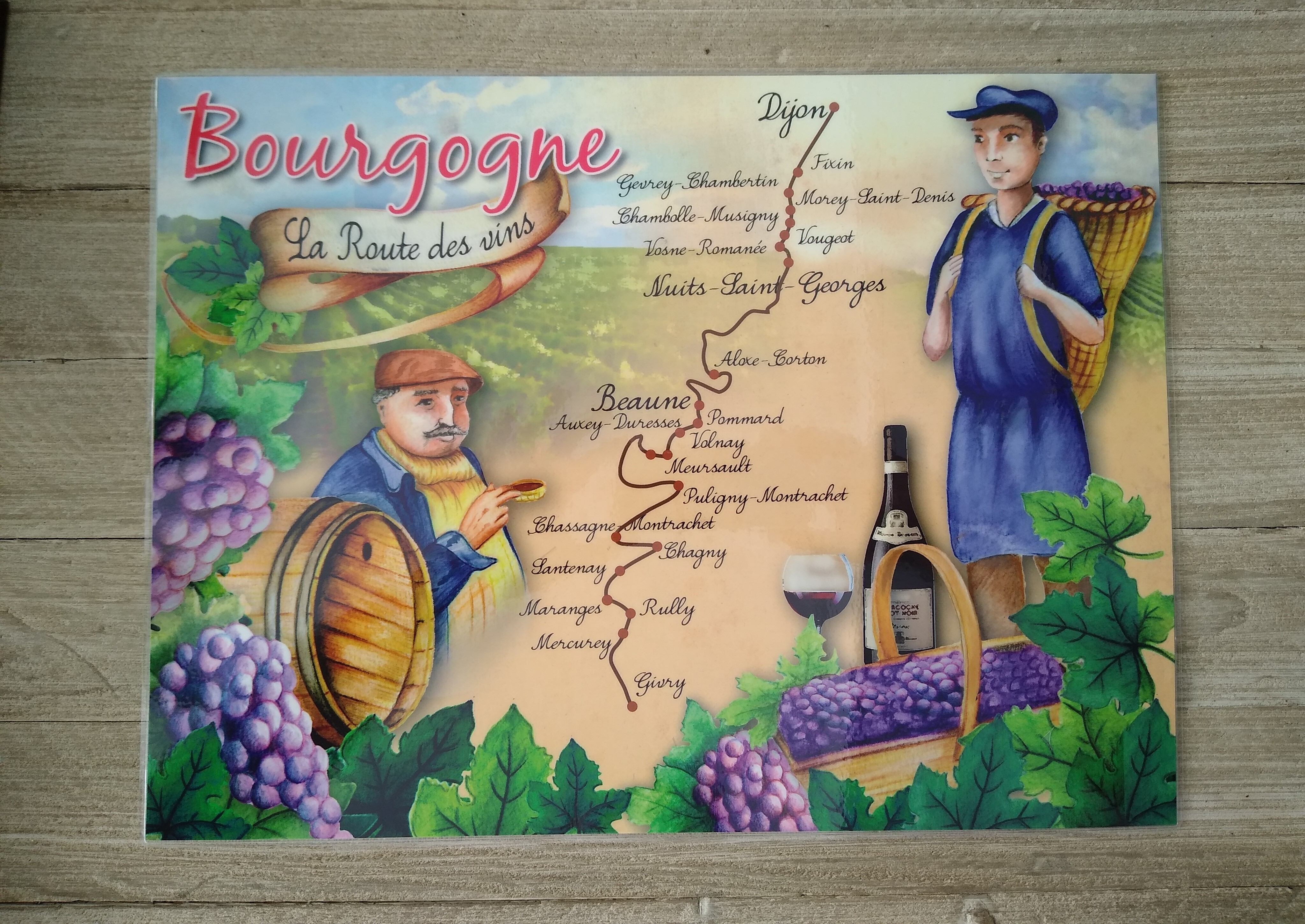 Set de Table Le Langage des Couverts ref1 - Cartes des vins de France